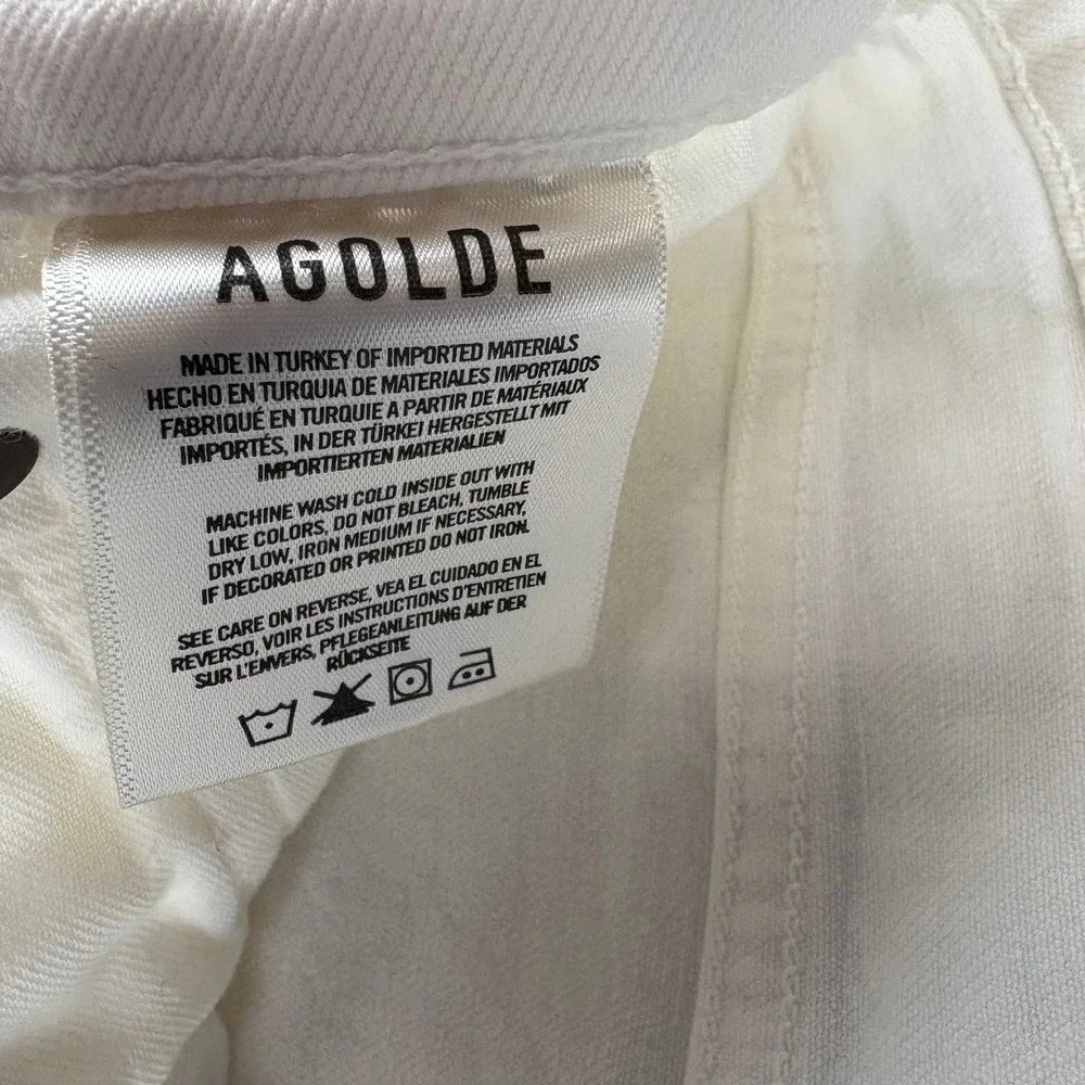 AGOLDE Riley Crop High Rise Straight Leg Jeans Sz.‎ 27 White/Cream Summer Luxury
